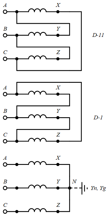 Виды соединения обмоток трансформатора